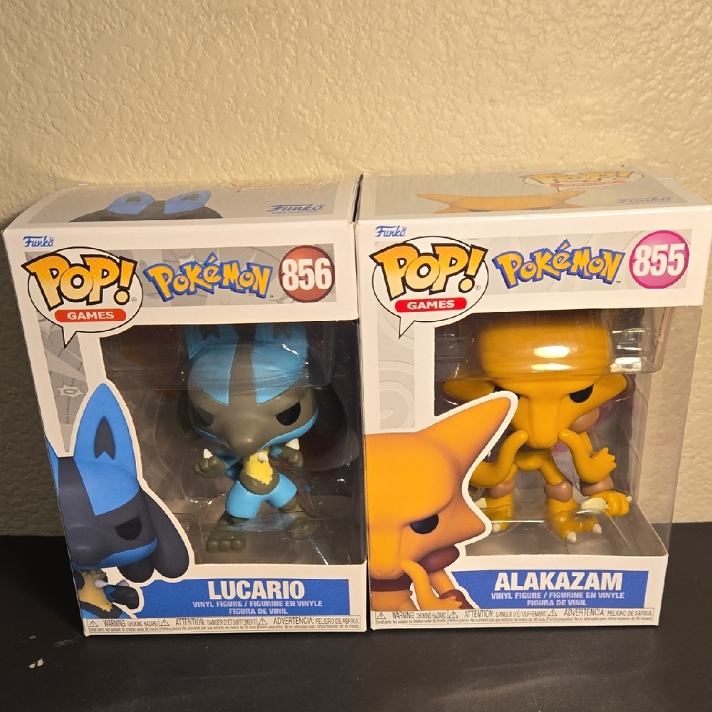 Funko Pop! Lucario Blue‎ and Alakazam Yellow Figures